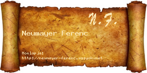 Neumayer Ferenc névjegykártya